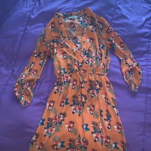 Knee length tropical dress